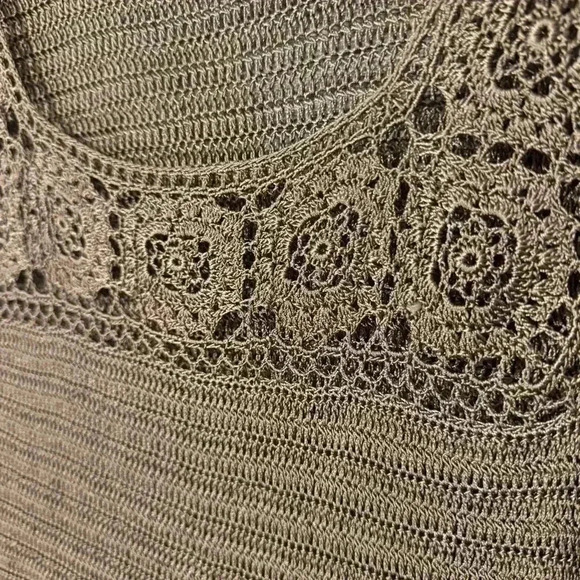 BCBGMAXAZRIA Vintage Y2K  Crochet Knit Bell Sleeve Sweater - Picture 3 of 7